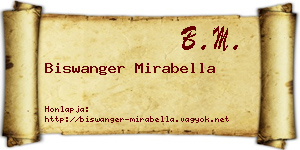 Biswanger Mirabella névjegykártya